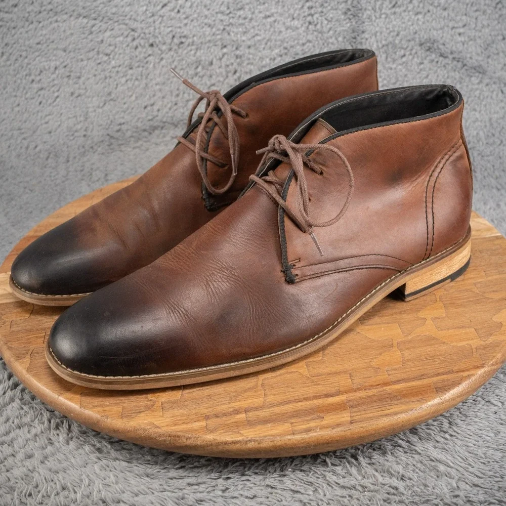 JOSEPH ABBOUD brown boots, lace booties,‎ size 11 d chukka
